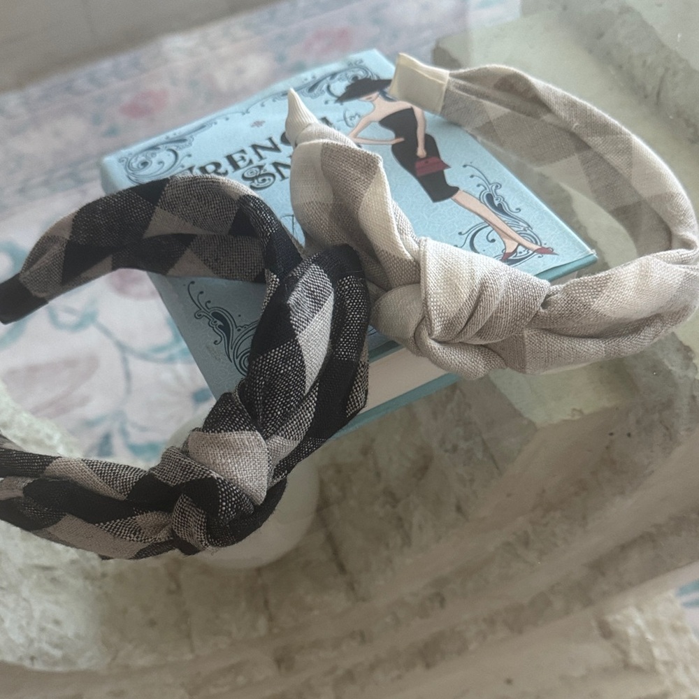 Knot Twill Headband - Black & Cream